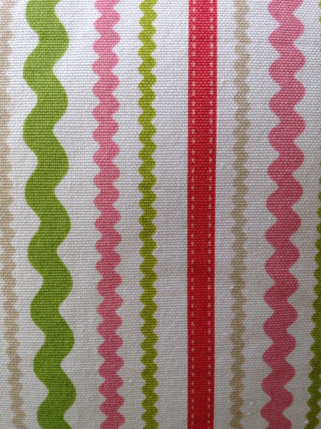 Faux Ric Rac and Candy Striped Cushion With Lolly Pink Pinwale Etsy
