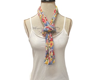 Liberty of London Jersey Infinity Scarf in Colourful Handdrawn flowers
