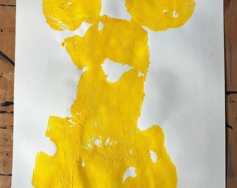 Geel geperst portret nr. 2 ~ kunstafdruk