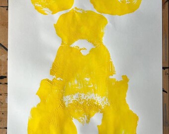 Geel geperst portret nr. 3 ~ kunstafdruk