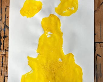 Geel geperst portret nr. 1 ~ kunstafdruk