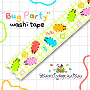 Bug Party - Aesthetic Decorative Tape for Journals, Planners, Scrapbooking, and Crafts