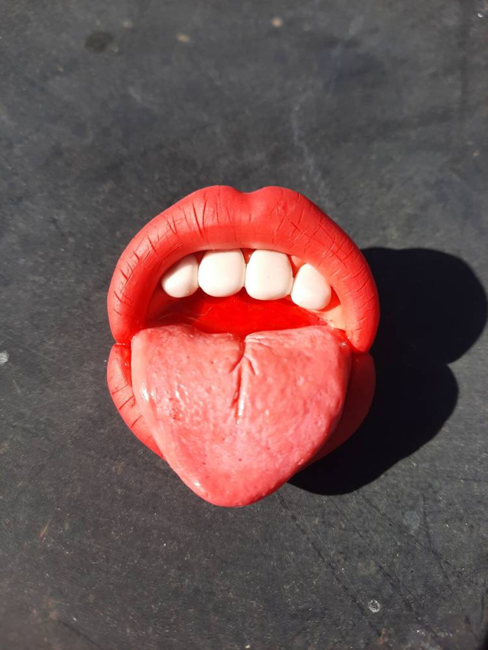 Polymer Clay Mouth Pin Etsy