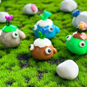 Mini Mountains: Handcrafted Polymer Clay Desk Friends and Charms - Whimsical Character Figurines, Office Decor, Cute Collectibles