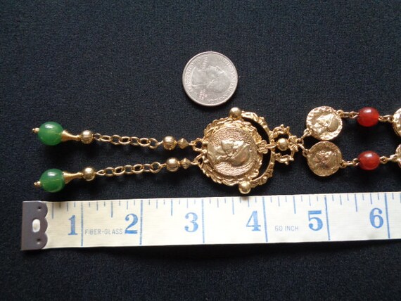 Vintage Gold Tone Ancient Roman War Goddess Lady … - image 8