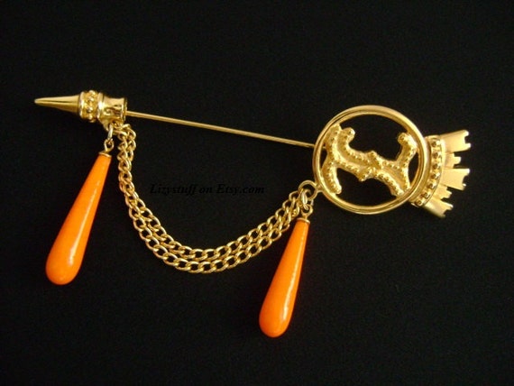 Delightful FENDI Crown Logo Rich Matted Yellow Gold Plated Stick