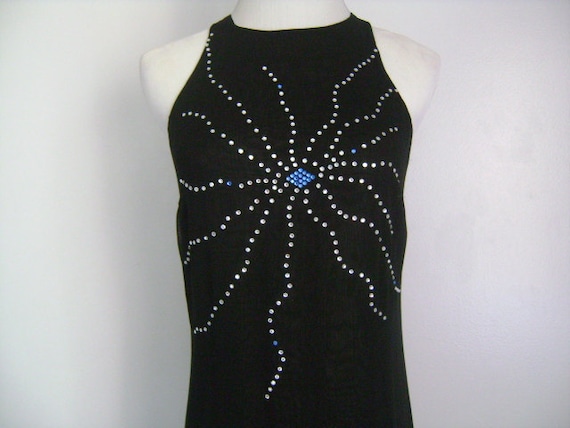 GIANNI VERSACE Versus Italy Black Viscose Rayon Sleeveless Glamorous  Evening Cocktail Side Slit Dress Gown W/ Rhinestone Accented 24-38 XS S -  Etsy