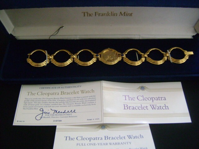 1988 FRANKLIN MINT Egyptian Queen Cleopatra Swiss Quartz