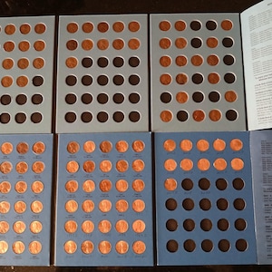 US Lincoln Pennies One Cent Penny Coins Collection in 2 Whitman Folders and a Indian Head Cent
