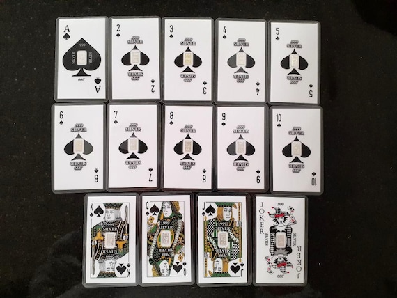 14 Spades Straight Run Playing Poker Cards King Queen Jack of