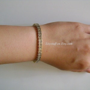 Exquisite 5 Carat Natural Genuine Round Cut Diamond Prong Setting Cube Design Classic Style Tennis Bracelet Set in Solid 14K Yellow Gold 7.5