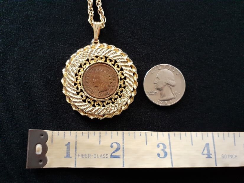 1902 インディアンヘッド ペニー 1セント US コイン 18KT