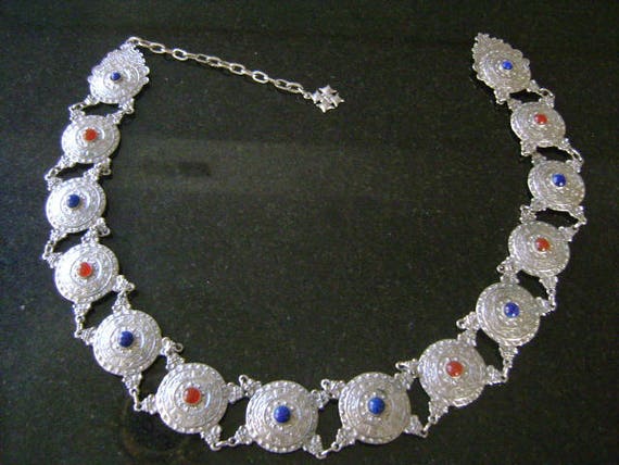 Amazing Vintage ACCESSOCRAFT NYC Ornate Silver Tone Jeweled  display picture 1