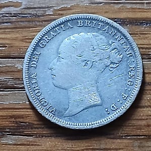 Nice 1881 Great Britain British UK Sterling Silver 6 Sixpence Coin Queen Victoria Old Antique 1800s Collectible Lucky Bride Wedding Momento