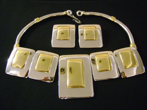 ALEXIS KIRK Vintage Couture Two Colors Gold Silver Tone  display picture 1