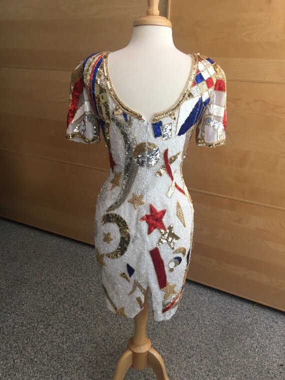 Rare Vintage NITELINE Patriotic Colors White Blue… - image 3