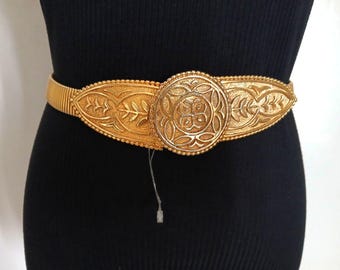 Vintage Gold Snake Chain Belt: 90s Retro Glam Waist Cinch - Etsy display picture 1