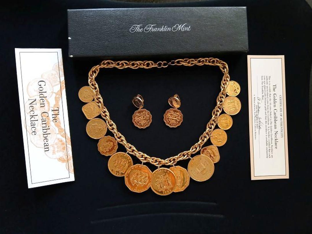 Franklin Mint Jewelry the Golden Caribbean 24k Gold Plated Dangle