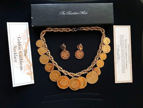 Franklin Mint Jewelry the Golden Caribbean 24k Gold Plated Dangle