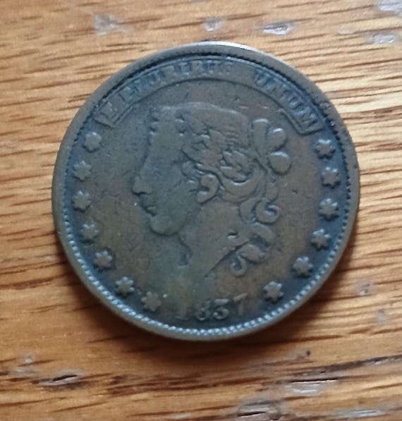 台湾旧貨幣コレクション 2905 Very Old 1837 Liberty Hard Times Token Millions for Defence Not
