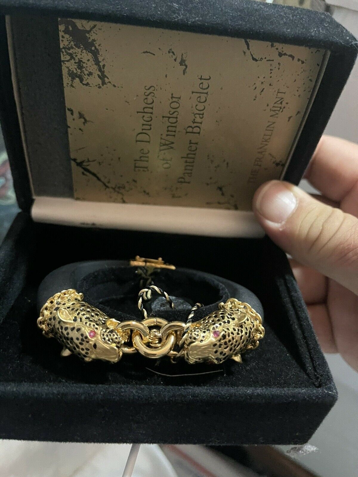 THE FRANKLIN MINT ゴールド ブラック ブレスレットウォッチ THE FRANKLIN MINT ゴールド ブラック ブレスレットウォッチ