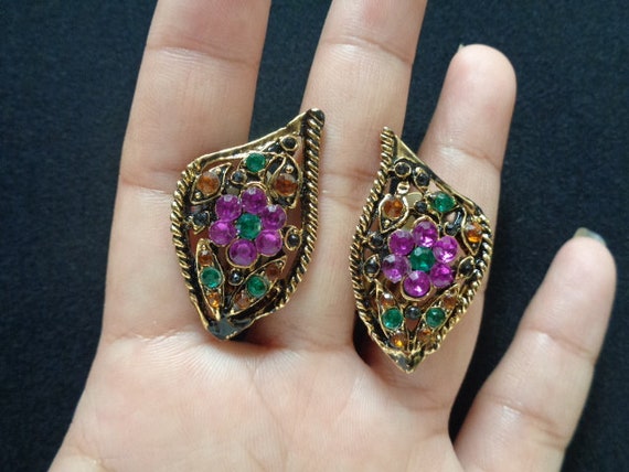 Gorgeous 2 Pair of Vintage Earrings Jewelry Gold … - image 4
