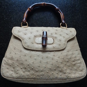 60s Gucci Lunch Box Handbag/ Bamboo Handle Logo Purse/ Structured Italian  Designer Bag