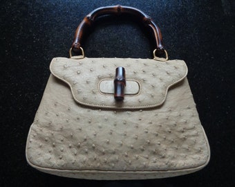 tan bamboo purse
