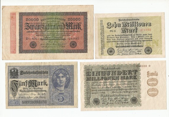 Small Collection Vintage Old German Marks Paper Money Bills Small Collection Vintage Old German Marks Paper Money Bills