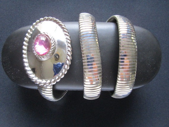 Accessocraft NYC Shiny Finish Silver Tone Metal Omega Snake  display picture 3