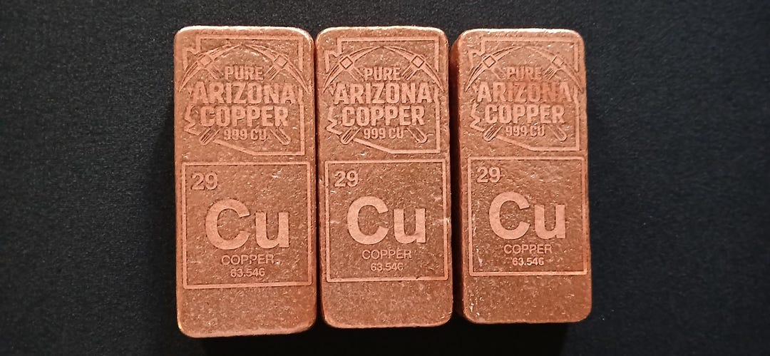 Lot 3pcs 1548 Grams 1.5 Kilo Arizona Copper .999 Solid Pure Hand
