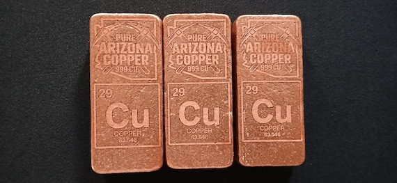 Lot 3pcs 1548 Grams 1.5 Kilo Arizona Copper .999 Solid Pure Hand
