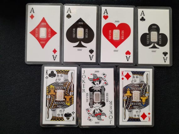 Awesome 7pcs Playing Poker Cards Aces King of Diamond Heart Spade