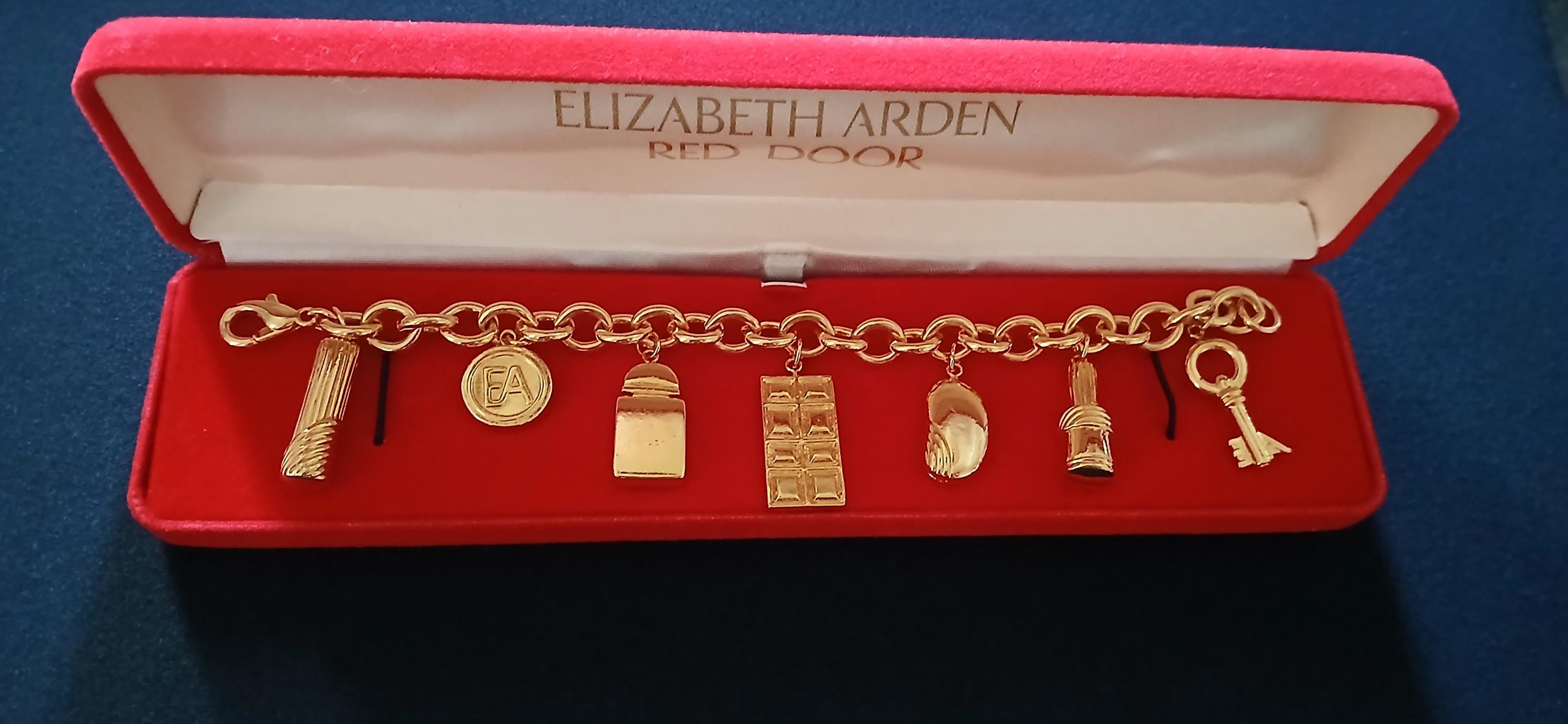 Vintage Elisabeth Arden Womens Red Door Charm Chain Belt Gold Tone 80\'s Elizabeth Arden Belt, Red Door Line, Clothing and Kits  main image 4