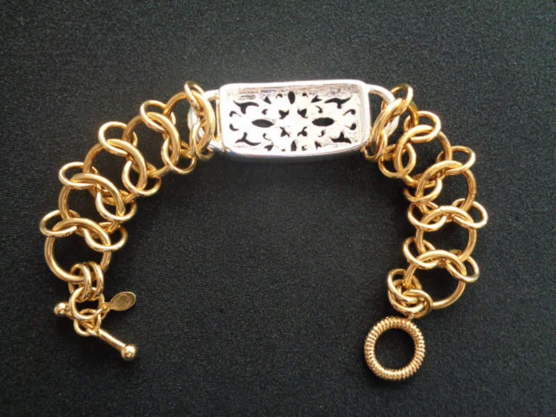 Lovely PD Premier Designs Jewelry Brand Two Tone Gold & Silver Etsy