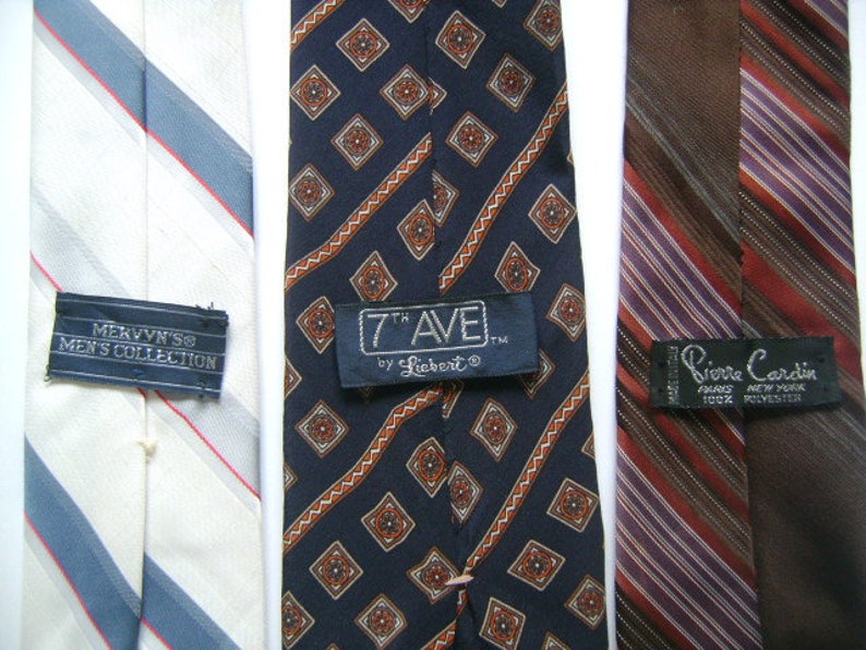 Necktie Lot of 3 Vintage Pierre Cardin Made in Italy 7TH Avenue Liebert Mervyn/'s Men/'s Collection White Blue Brown Designers Neck Wear Ties
