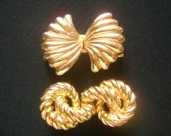 Mimi Di N Princess Niscemi Accessories Buckles Collection Beautiful Wing or Asian Fan & Rope Knot Design Gold Tone Buckle For 1/2" Wide Belt