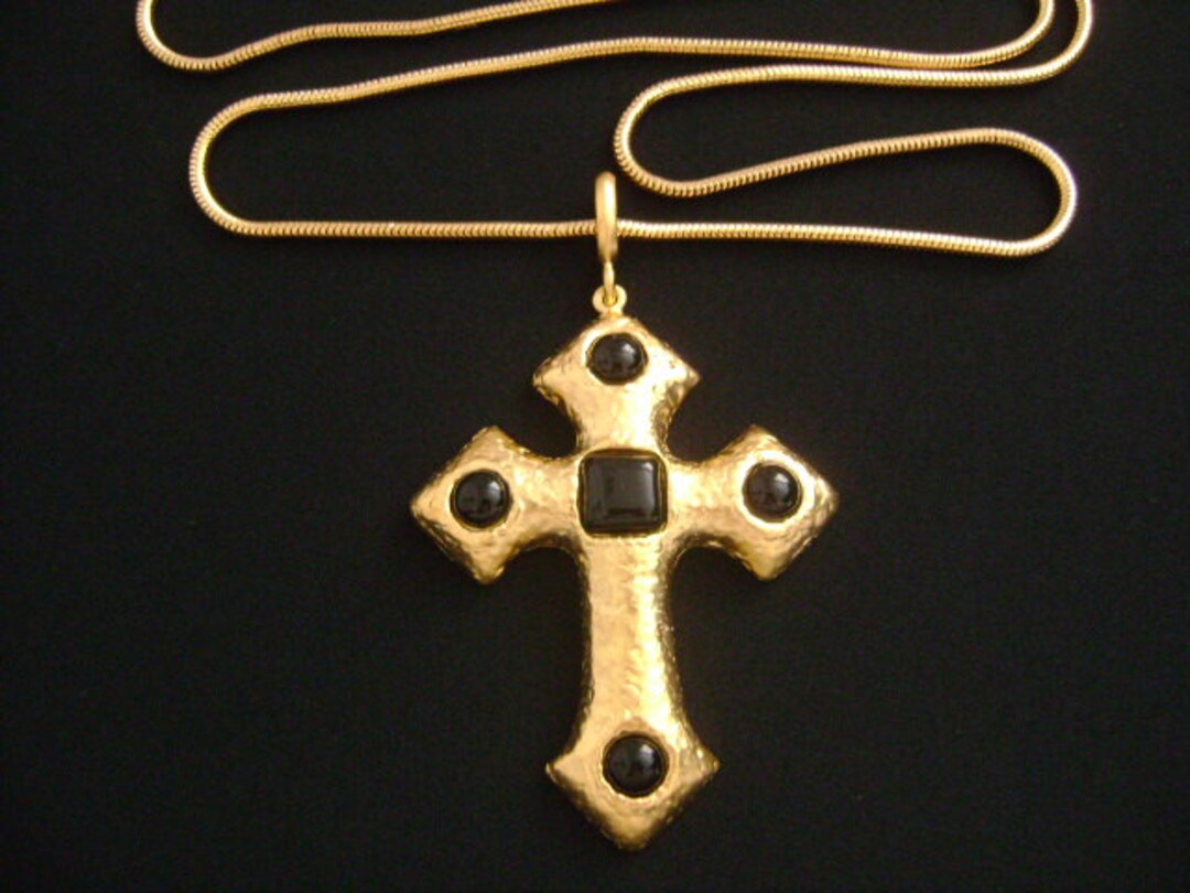ESSEX Textured Gold Goth Gothic Style BIG Maltese Cross W/ - Etsy