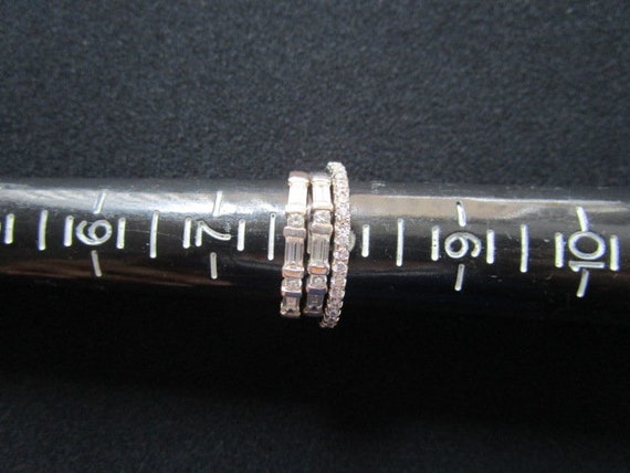 Eternity Anniversary Stackable Rings Band 925 Sil… - image 9