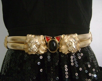 JUDITH LEIBER 2 Strand Snake Chain Gold Tone Jeweled Black  display picture 3