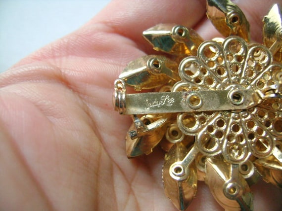 Vintage JUDY LEE Jewelry Navette Marquise Round Cut Honey