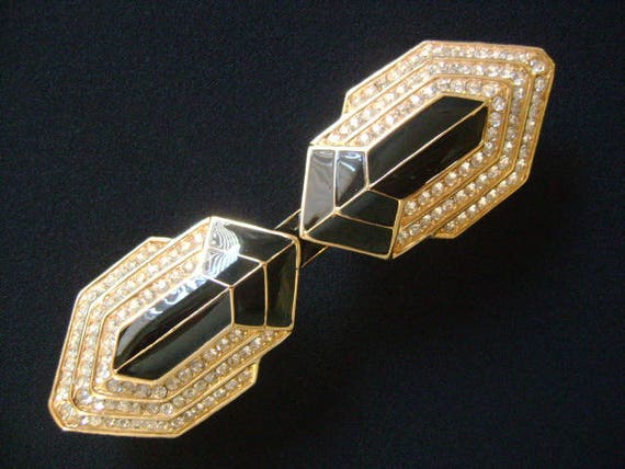 Vintage Art Deco Gold Tone Rhinestone Belt Buckle Geometric Antique Art Deco Geometric Rhinestone Belt Buckle | eBay main image 4