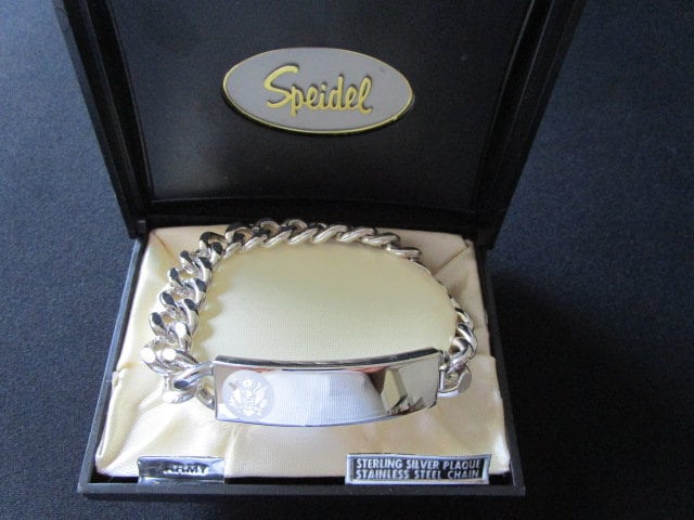 Speidel USA for Army US Military Sterling Silver Shield Top Speidel USA for Army US Military Sterling Silver Shield Top