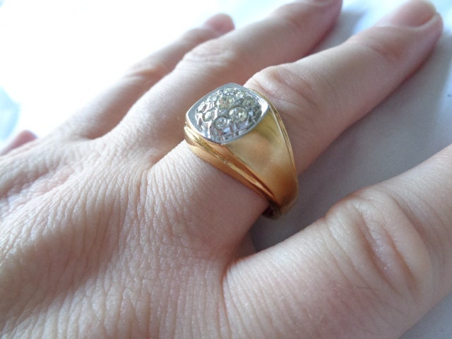 18KT 18 Karat HGE Heavy Yellow Gold Electroplate With Cubic 18KT 18 Karat HGE Heavy Yellow Gold Electroplate With Cubic