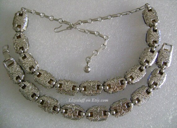 Marvelous Antique Art Deco Silver Tone With Emera… - image 5