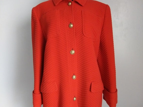 90 VALENTINO Made in Italy Red Hot Tomato Color W… - image 9