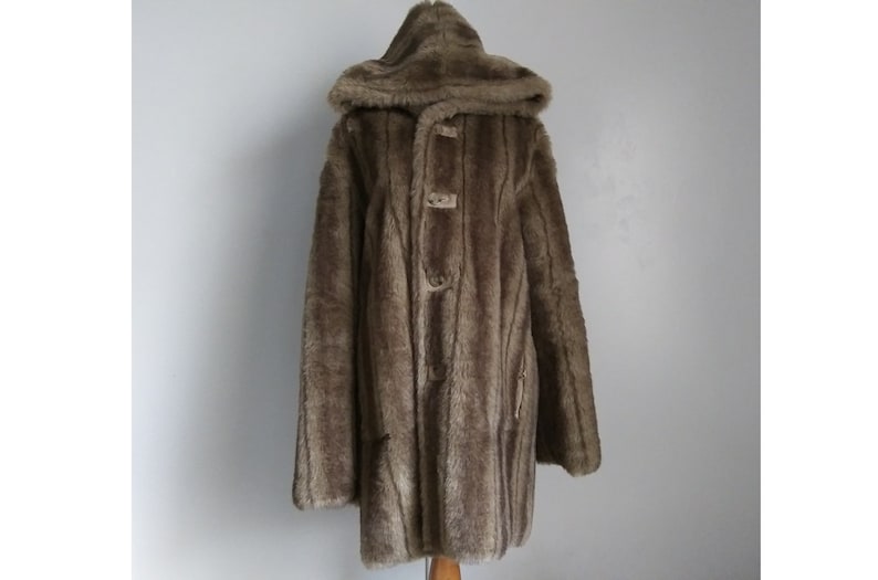 Stylish Dennis Basso Brown Faux Mink Fur Suede Reversible Hooded Parka Jacket Women/'s Warm Winter Cold Weather Outerwear Knee Length Coat SM