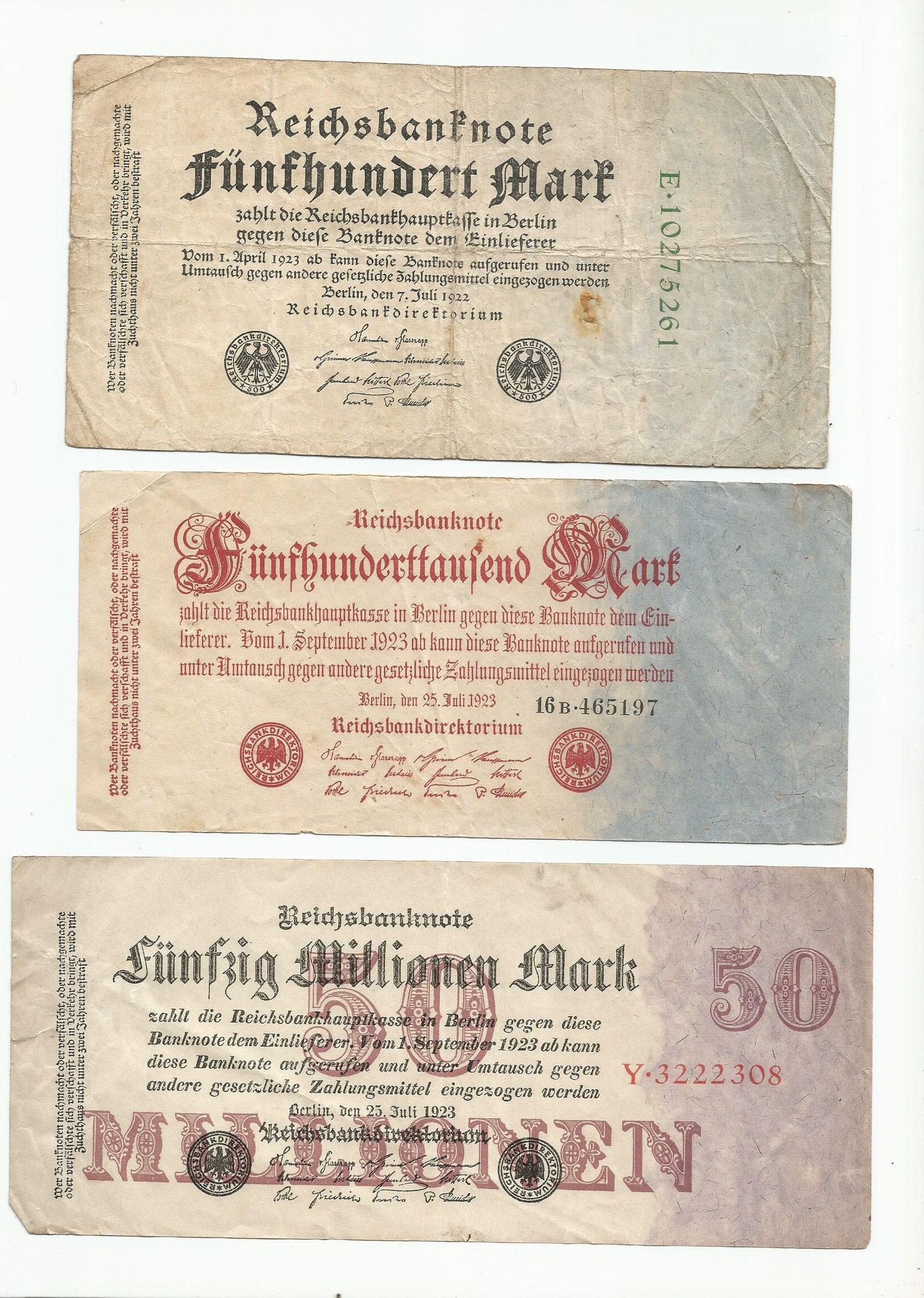 Small Collection Vintage Old German Marks Paper Money Bills Small Collection Vintage Old German Marks Paper Money Bills