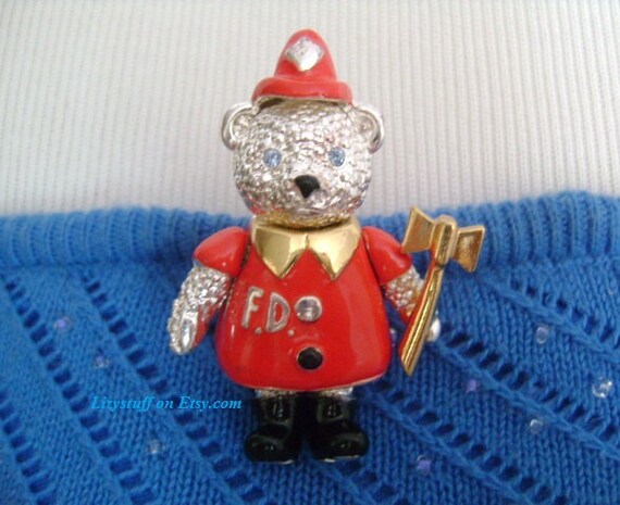 NAPIER Adorable Jointed Articulated FD Firefighter Uniform Red