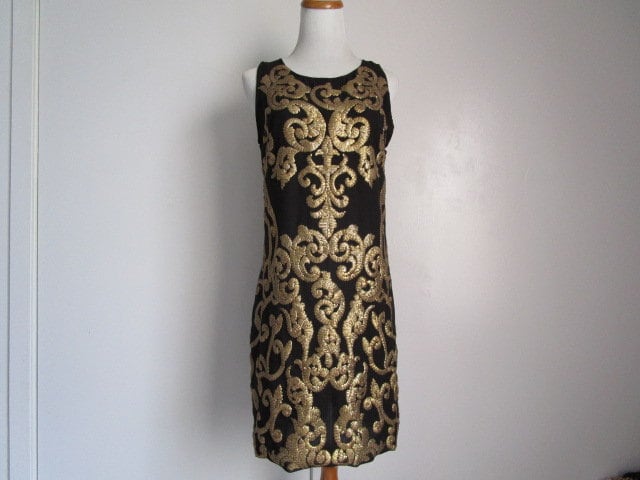 slim fit dress slacks Black Shimmer Boucl-Tweed Dress